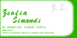 zsofia simandi business card